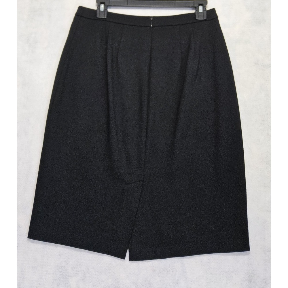 Talbots Skirt Sz 4 Black Stretch Pencil Knee Length Pockets Ponte Office Career - Picture 3 of 5